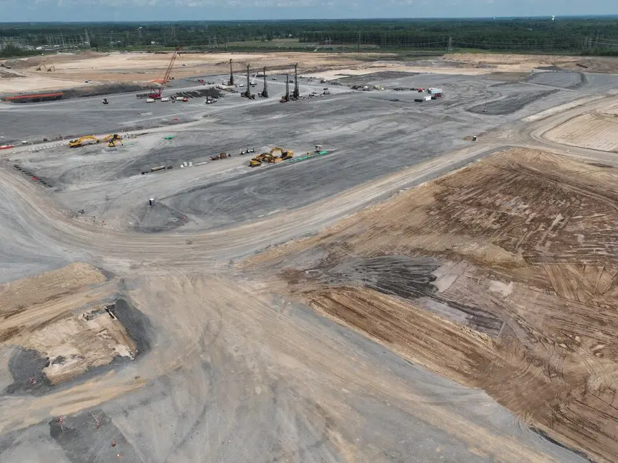 Structural Pad Construction, aerial site work photo