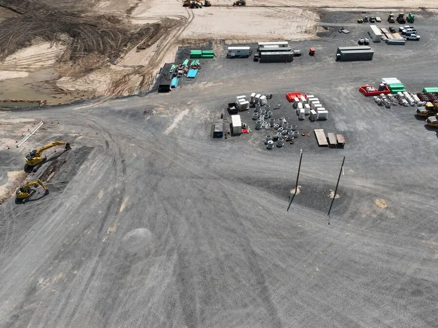 Laydown and Staging Yard, aerial site work photo