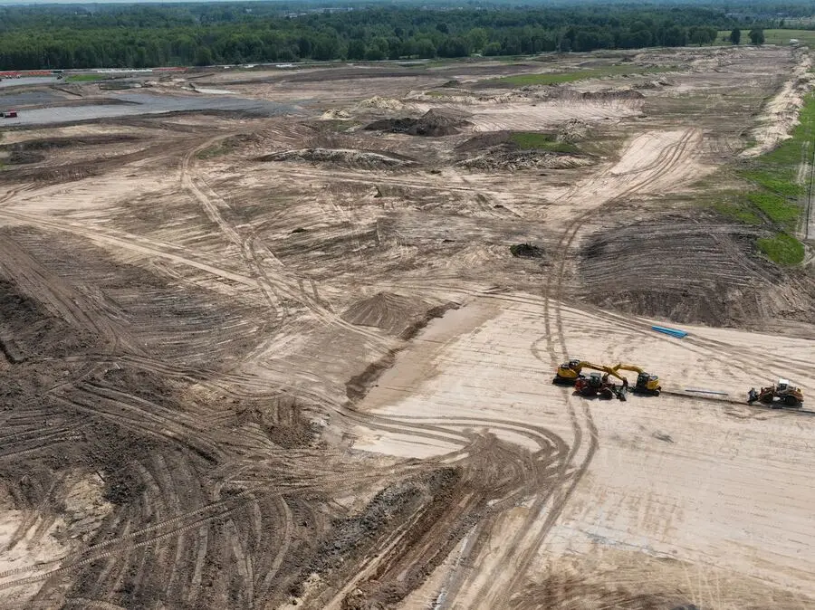 Mass Grading to Subgrade, aerial site work photo