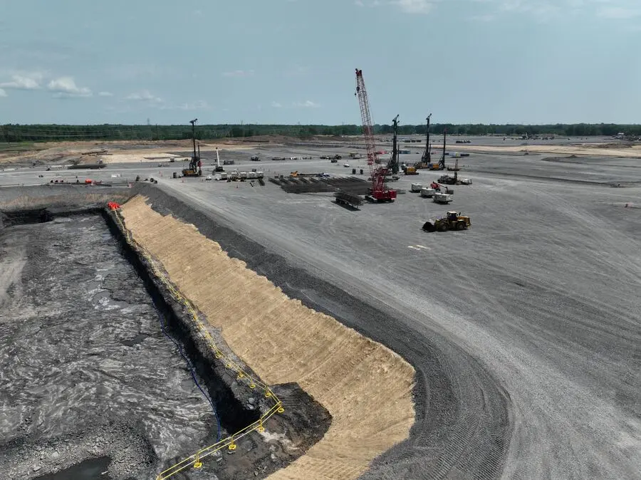 Drilled Pier Installation, aerial site work photo